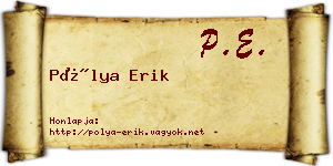 Pólya Erik névjegykártya