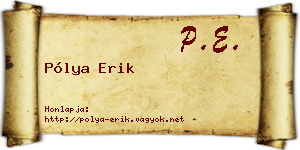 Pólya Erik névjegykártya